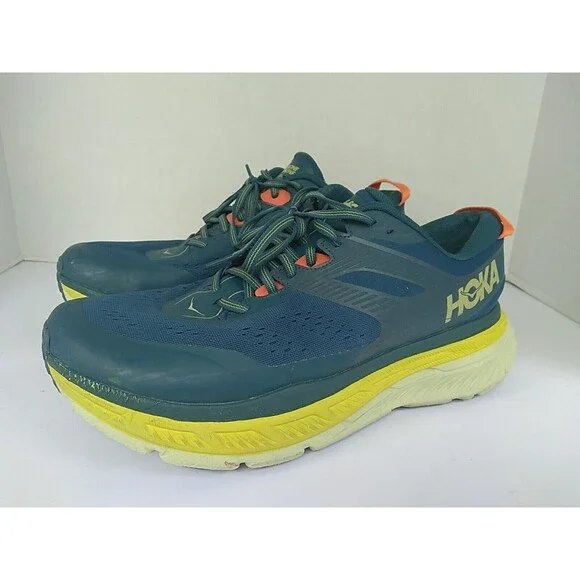HOKA Running Shoes‎ Athletic Sneakers Cushioned Performance Training Blue Yellow